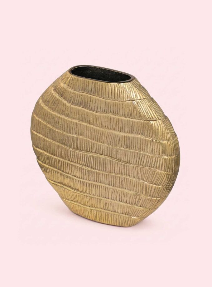 PARAMI Radiant Gold Vase for Living Room and Office Decor