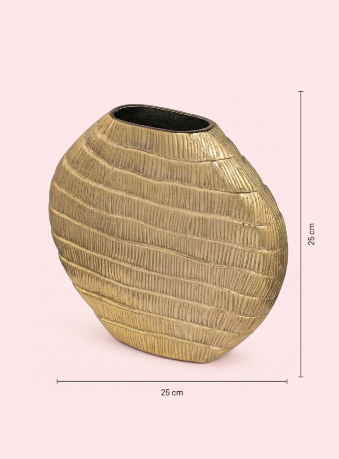 PARAMI Radiant Gold Vase for Living Room and Office Decor