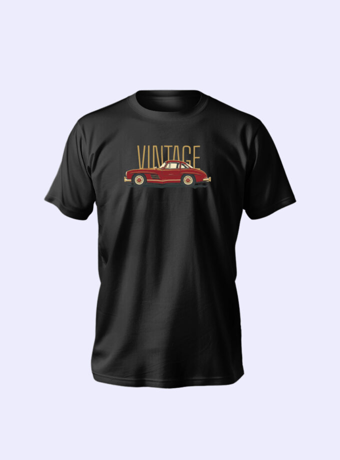 Vintage Coupe Graphic Tee – Red Classic Car Print