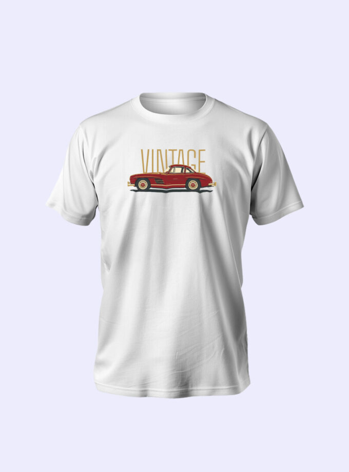 Vintage Coupe Graphic Tee – Red Classic Car Print